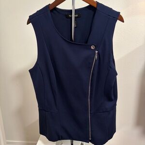 White House Black Market Sleeveless Zip Vest Tank Top